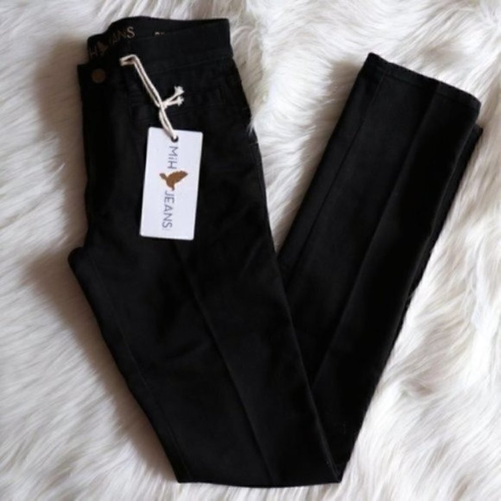 NEW Anthropologie M.i.H Black Jeans Size 25 Oslo Slim Fit Mid Rise